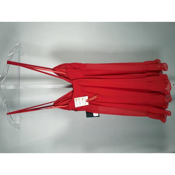 Ieena for Mac Duggal 70194 Red Mini Dress Size US 4 NWT - Picture 5 of 9